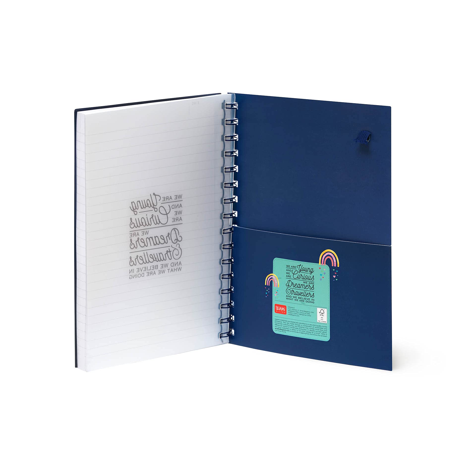 Buy Legami Large A5 spiral bound notebook, 15.5 x 21 cm, white paper