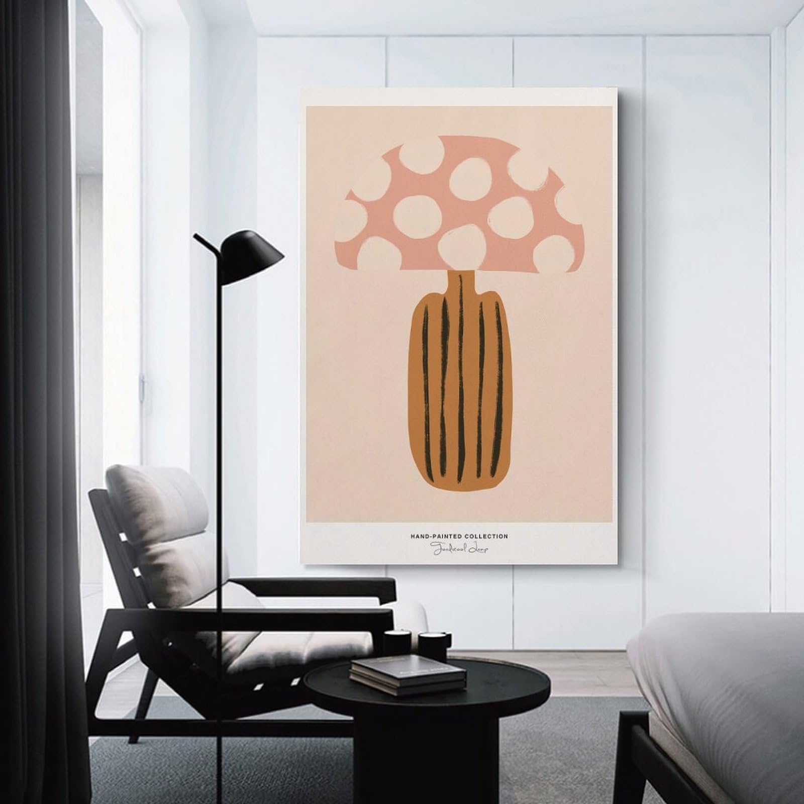 Junmoney Abstract Mushroom Art Print Canvas Wall Decor, 24x36inch(60x90cm), for New Homes, Bedrooms Or Workspaces, Gift Idea for Housewarming And Birthdays