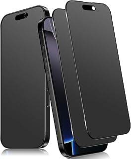 Robofun Pack of 2 Matte Privacy Screen Protector Compatible with iPhone 16 Pro Max for Tempered Glass Matt, Anti Fingerprint Matte Anti-Spy Film, Anti-Glare Protection, Full Screen Privacy Protective