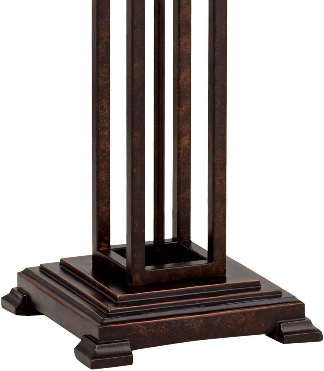 Robert Louis Tiffany Mission Southwest Tiffany Style Standing Floor Lamp with Night Light Art Deco 60.5" Tall Oiled Bronze Copper Stained Glass Shade Decor for Living Room Reading House Bedroom