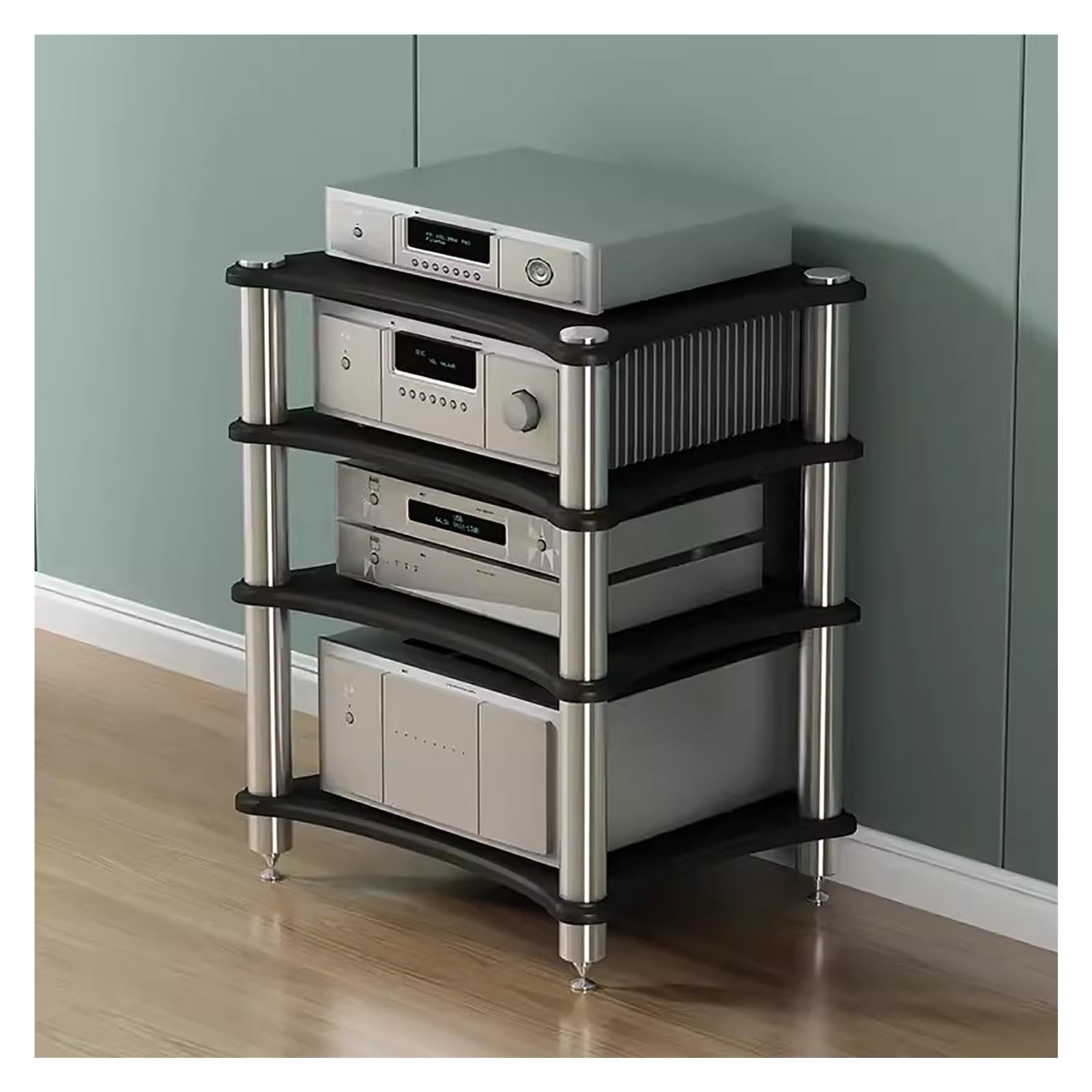 Meuble audio moderne robuste avec support de rangement AV stable