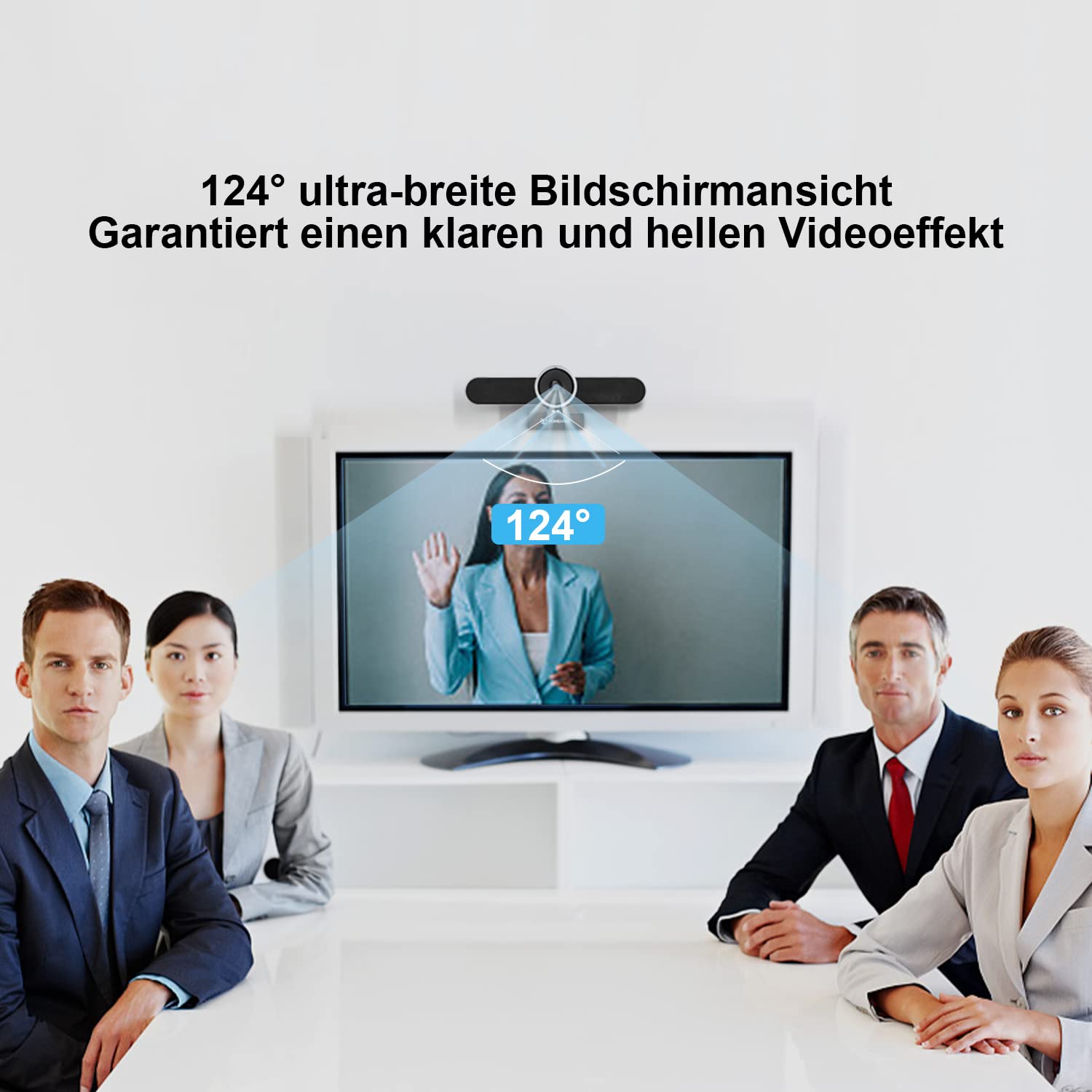 TONGVEO Kamera internetowa 4K do sali konferencyjnej, kamera internetowa z mikrofonem i głośnikiem, kamera wideo, szerokokątna AI automatyczna ramka, podwójny mikrofon, współpracuje z zoomem