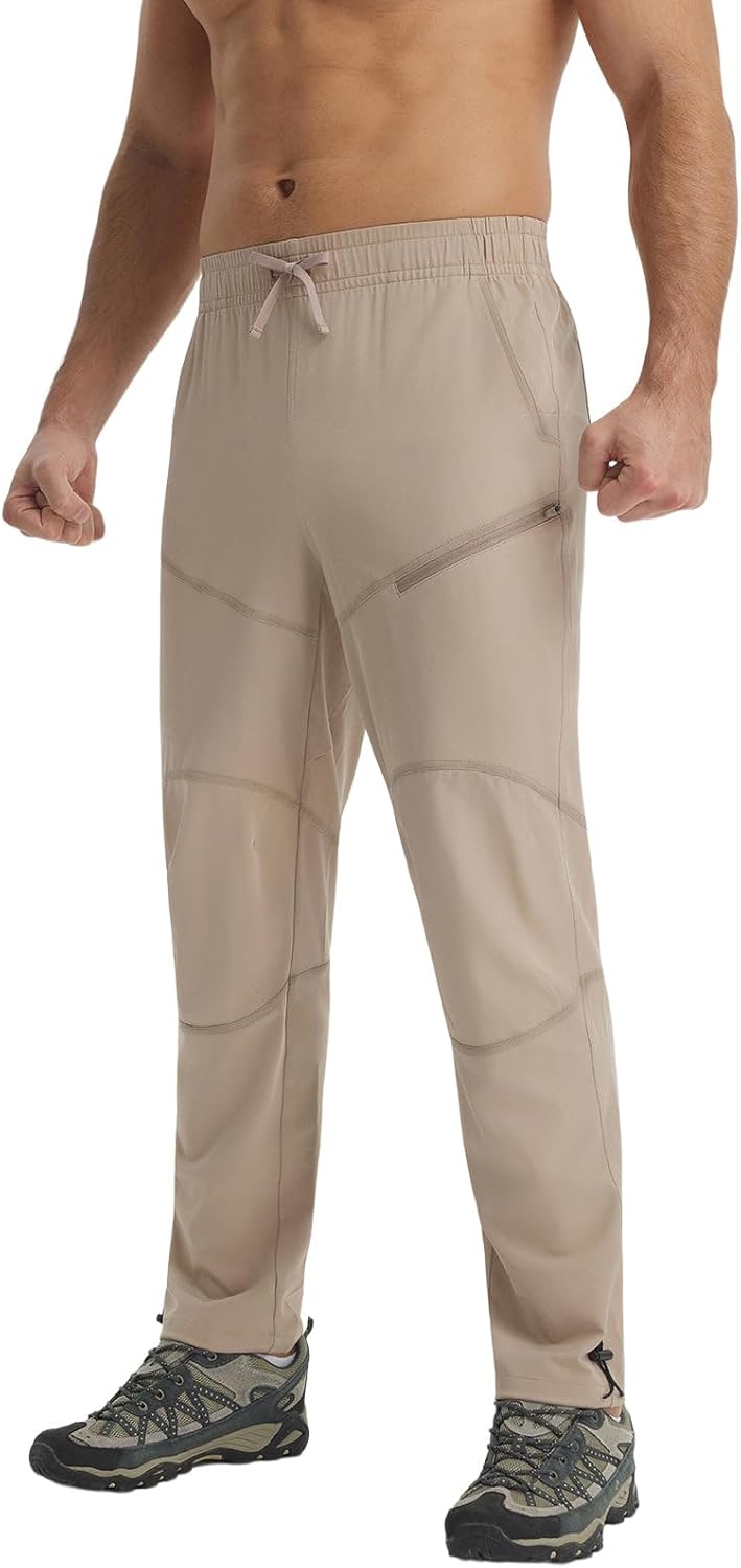 baleaf Mens Hiking Pants Waterproof Stretch Cargo Work with 6 Pockets Lightweight Elastic Waist Travel UPF 50+ Fishing