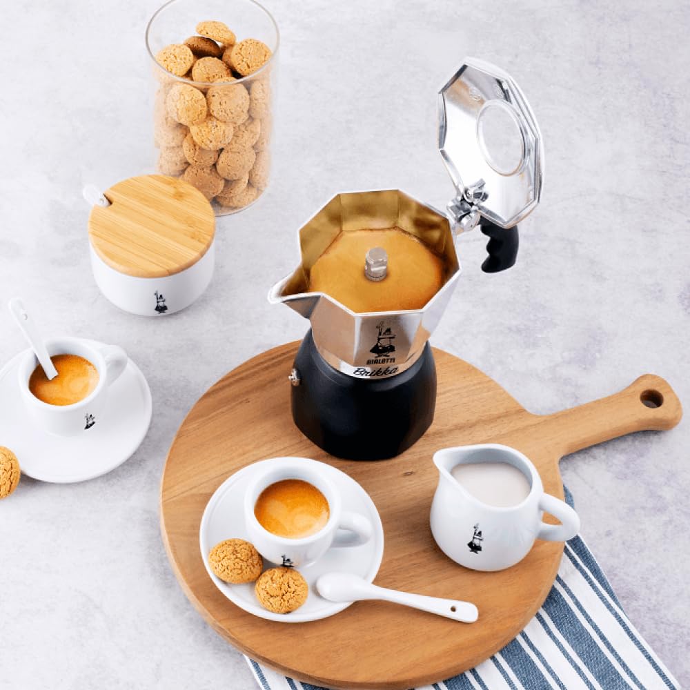 Bialetti New Brikka 2023, Moka-Kanne, die einzige Herdkaffeemaschine, die in der Lage ist, einen Cremereichen Espresso Zuzubereiten, 2 Tassen, Aluminium