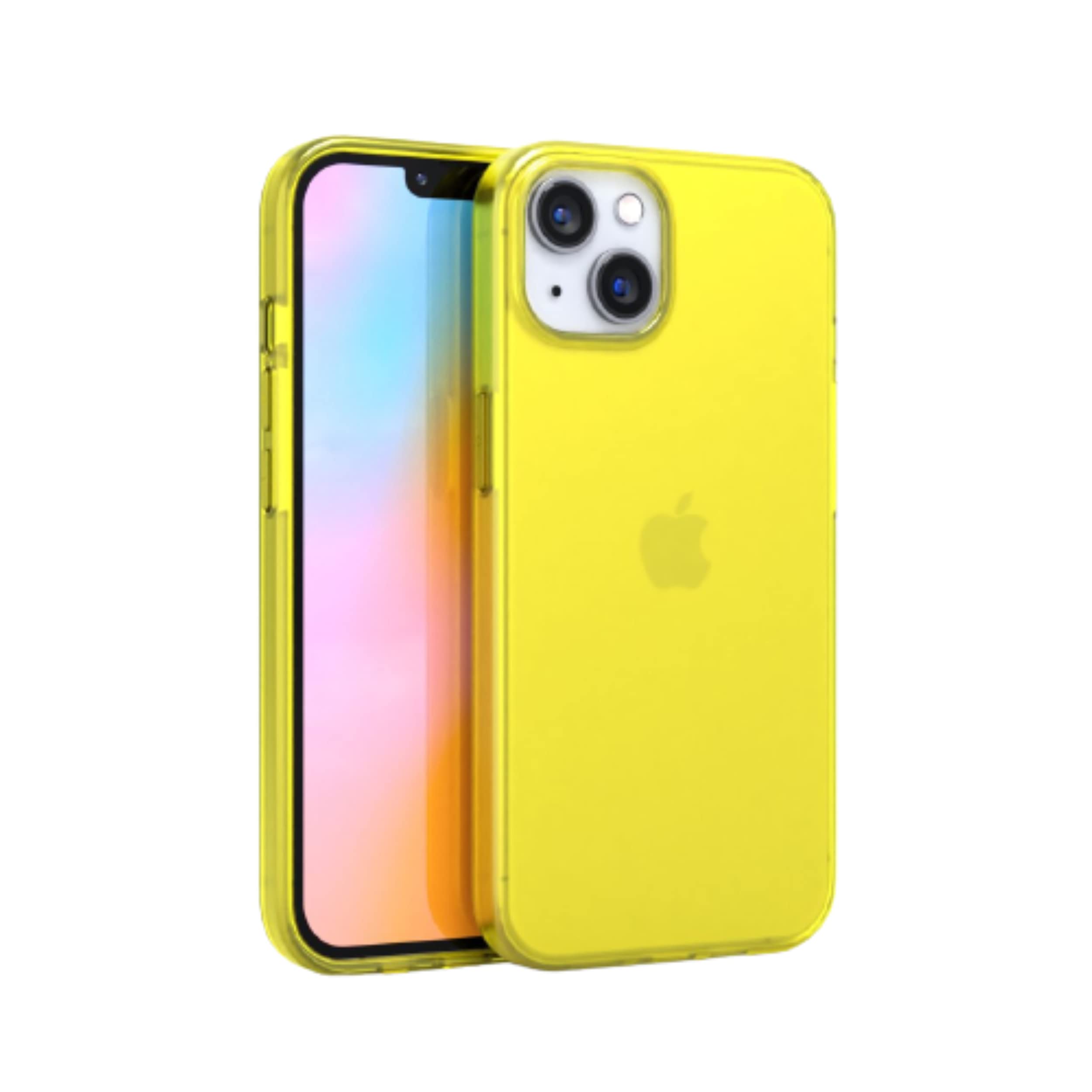 FELONY CASE - iPhone 14 Plus NEON YELLOW CRYSTAL CLEAR CASE