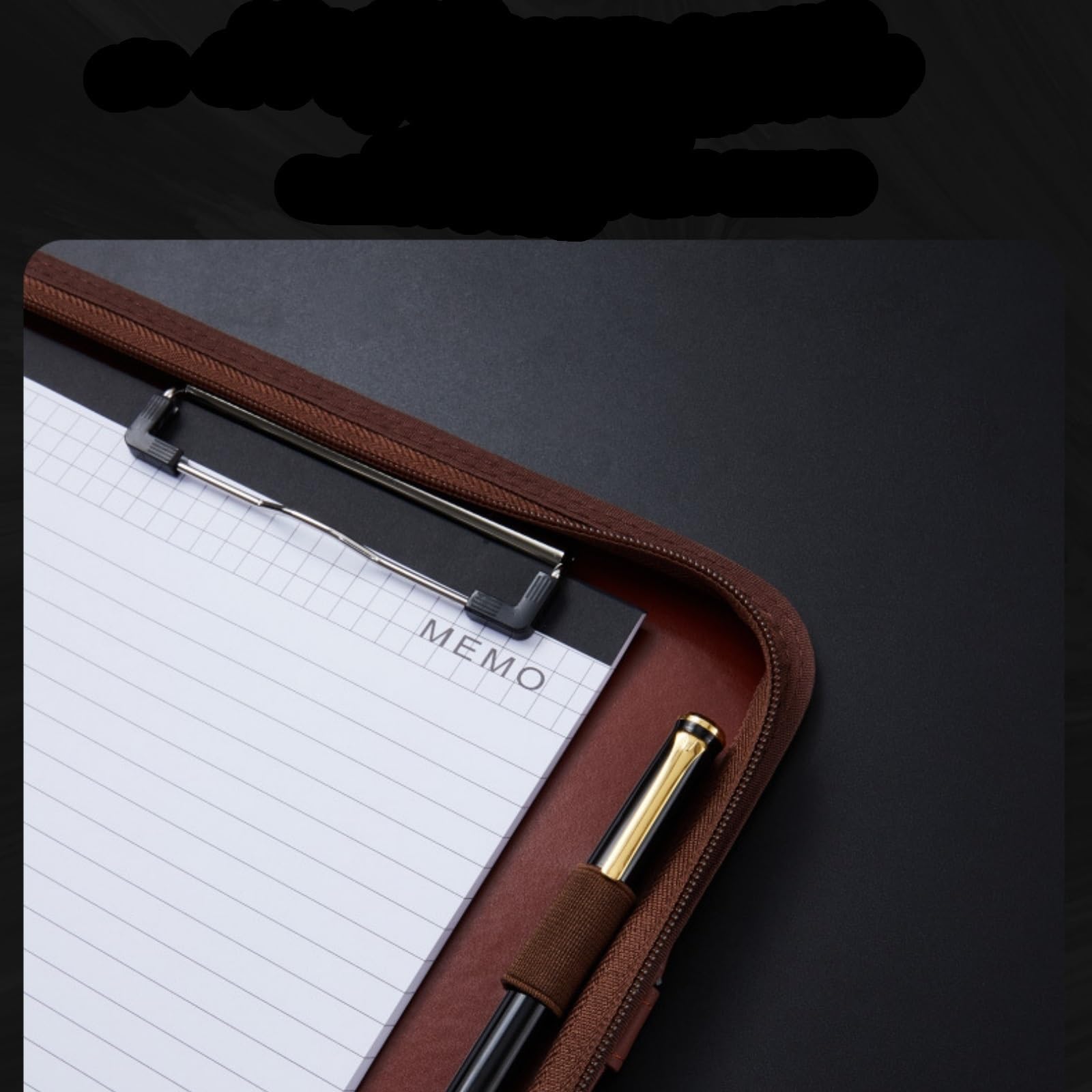 Portafolio de Negocios Carpeta de negocios multifuncional con organizador cremallera mano para Oficina de Reuniones(Gray)