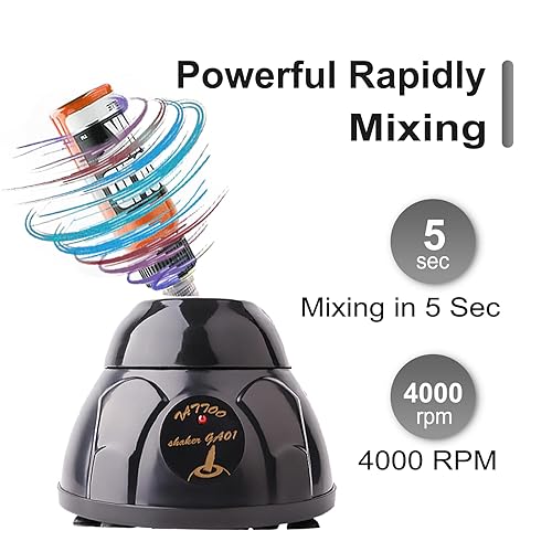 Miniatura 5 de Yugui Mini mezclador de pintura Vortex de 4000 rpm con función táctil, máquina mezcladora de laboratorio de alta velocidad para agitar pintura,