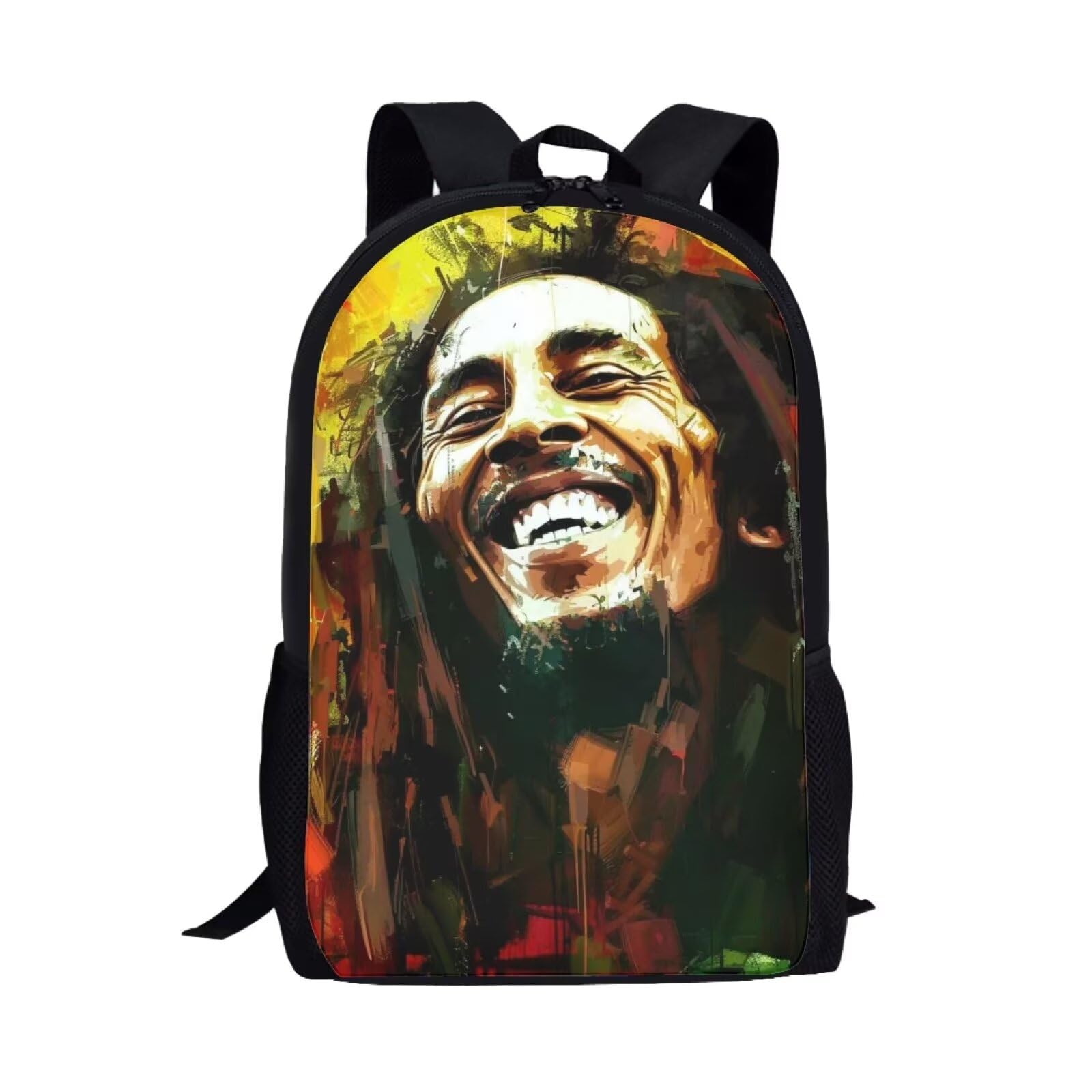 PJHEQOXE Jamaican Reggae Pattern Girls Boys Backpack for Middle School College Students Teenage School/Laptop Bag with Adjustable Padded Shoulder