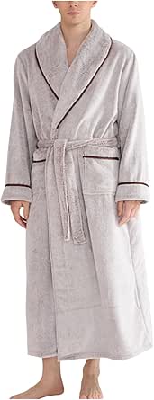 FashGudim Mens Hooded Robe Plush Shawl Collar Kimono Bathrobe Soft Warm Flannel Fleece Spa Robes House Coat Pajamas, Navy, Small-Medium price in Saudi Arabia | Amazon Saudi Arabia