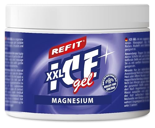 REFIT® Ice Gel Magnesio XXL 500 ml – Gel Refrescante Extra – Combinación refrescante de magnesio, mentol y alcanfor para zonas corporales exigidas