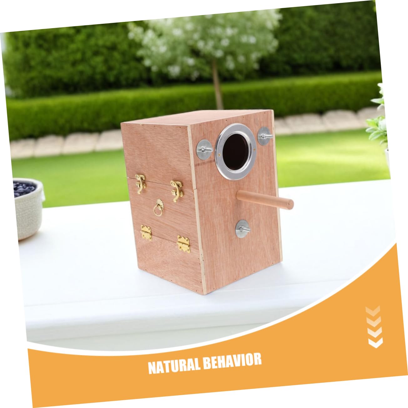 Mipcase Caja De Cría para Pájaros De Madera con Percha Caseta De Cría para para Agapornis Pinzones y Periquitos Refugio Colgante Invierno