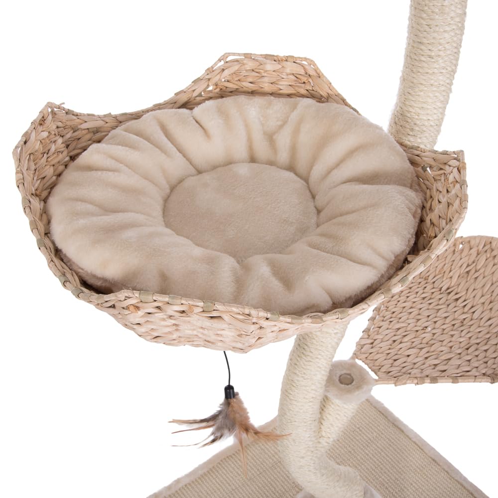zooplus Kratzbaum Cat´s Flower XXL | 3 Schlafkörbe mit Wendekissen | inkl. Katzenspielzeug | robust und standfest | Höhe: ca. 183 cm