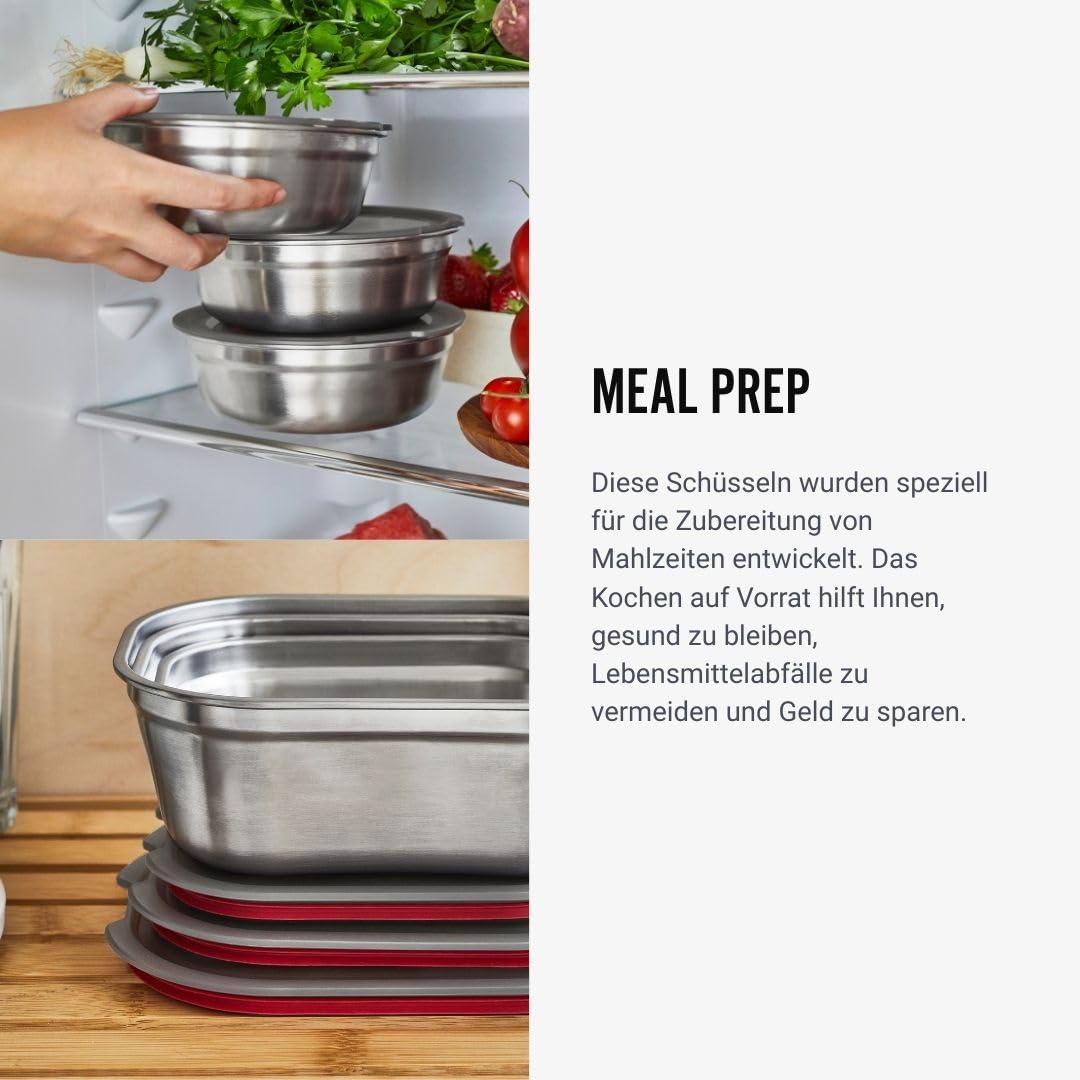 BLACK + BLUM Lunchbox-Set 3-tlg., 600/900/1200 ml, Vakuumverschluss | auslaufsicher, BPA-frei, mikrowellengeeignet, backofenfest, gefriergeeignet, eckig, robust, langlebig, praktisch