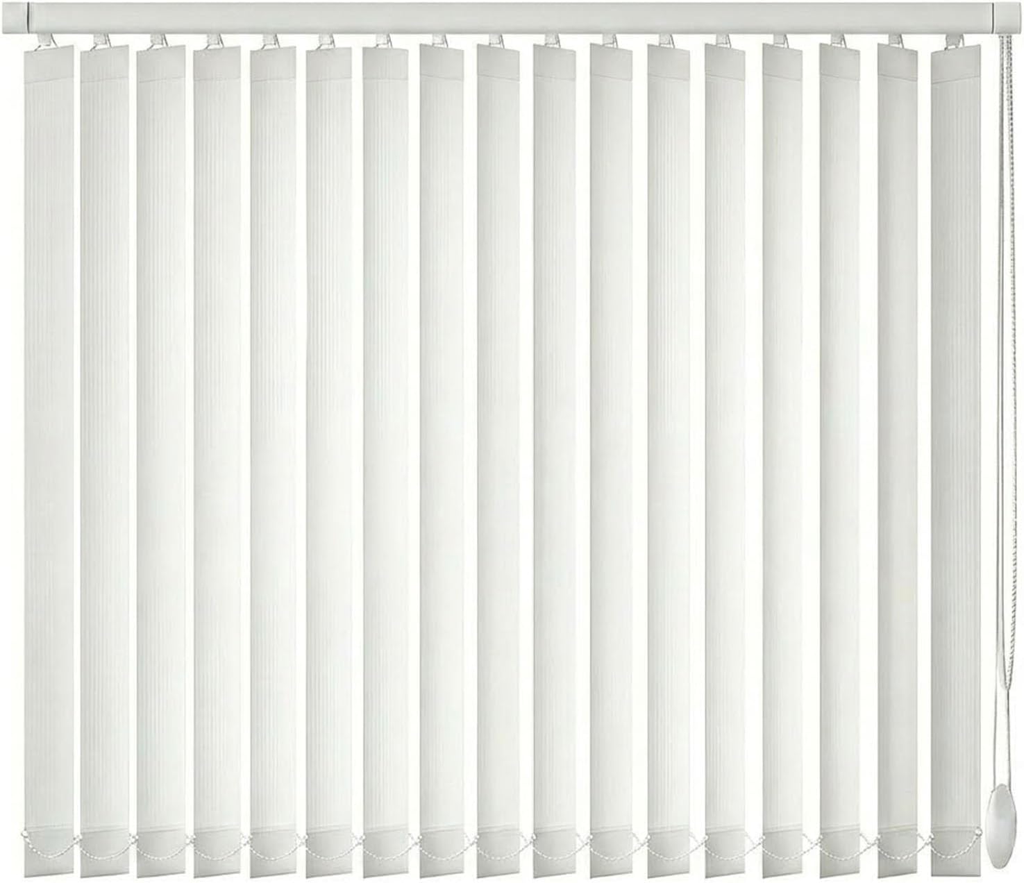 Cordless Vertical Blinds for Sliding Glass Doors, Blackout Fabric Vertical Window Blinds & Shades, 43" 51" 55" 63" 68" 78" 83" Privacy Room Divider for Large Windows, Patio Doors(White)