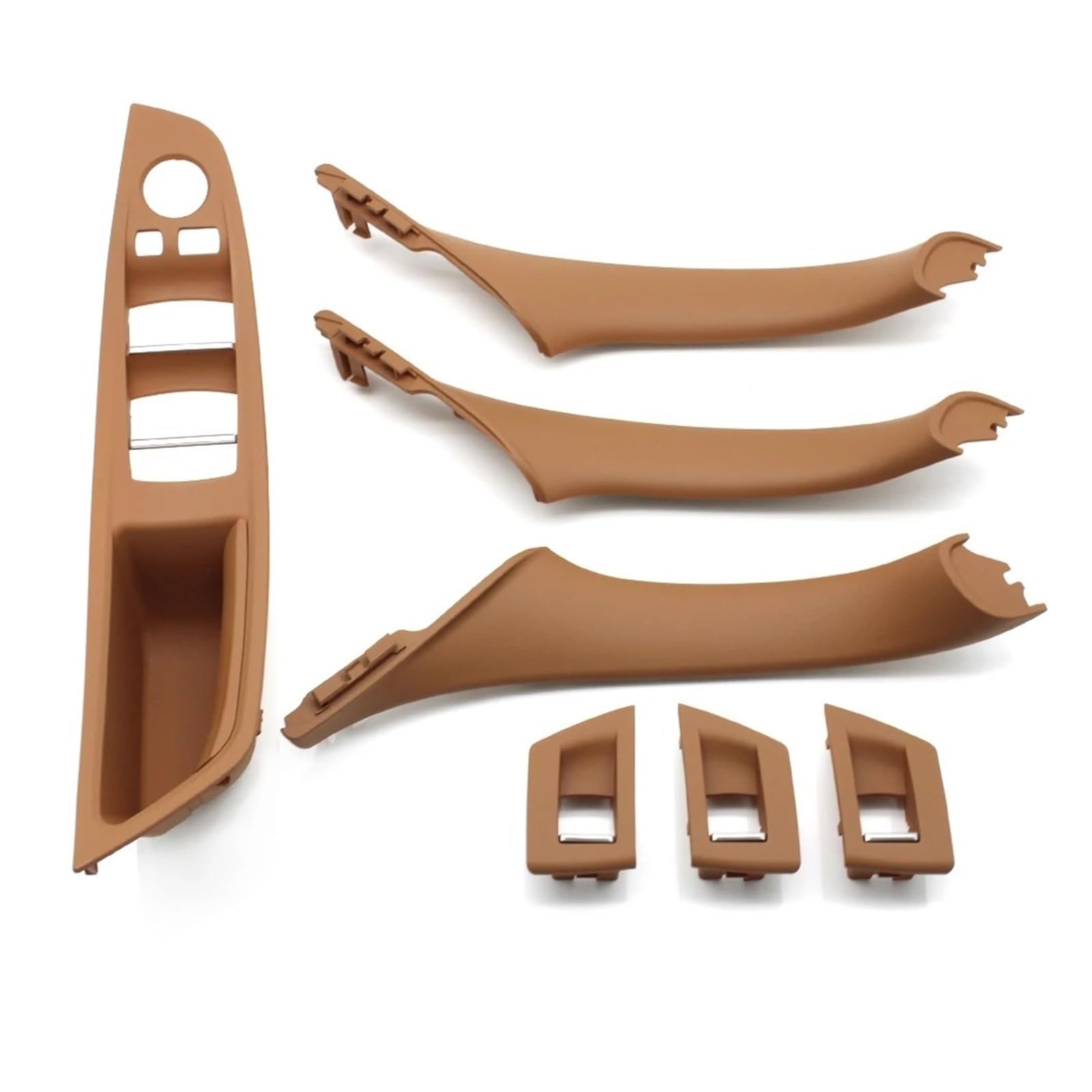 HLJNLVBN Car Interior Sticker Left Drive LHD Car Interior Door Handle Pull 7Pieces Set for BMW for 5 Series for F10 for F18 523 525 528(Model A Champagne)
