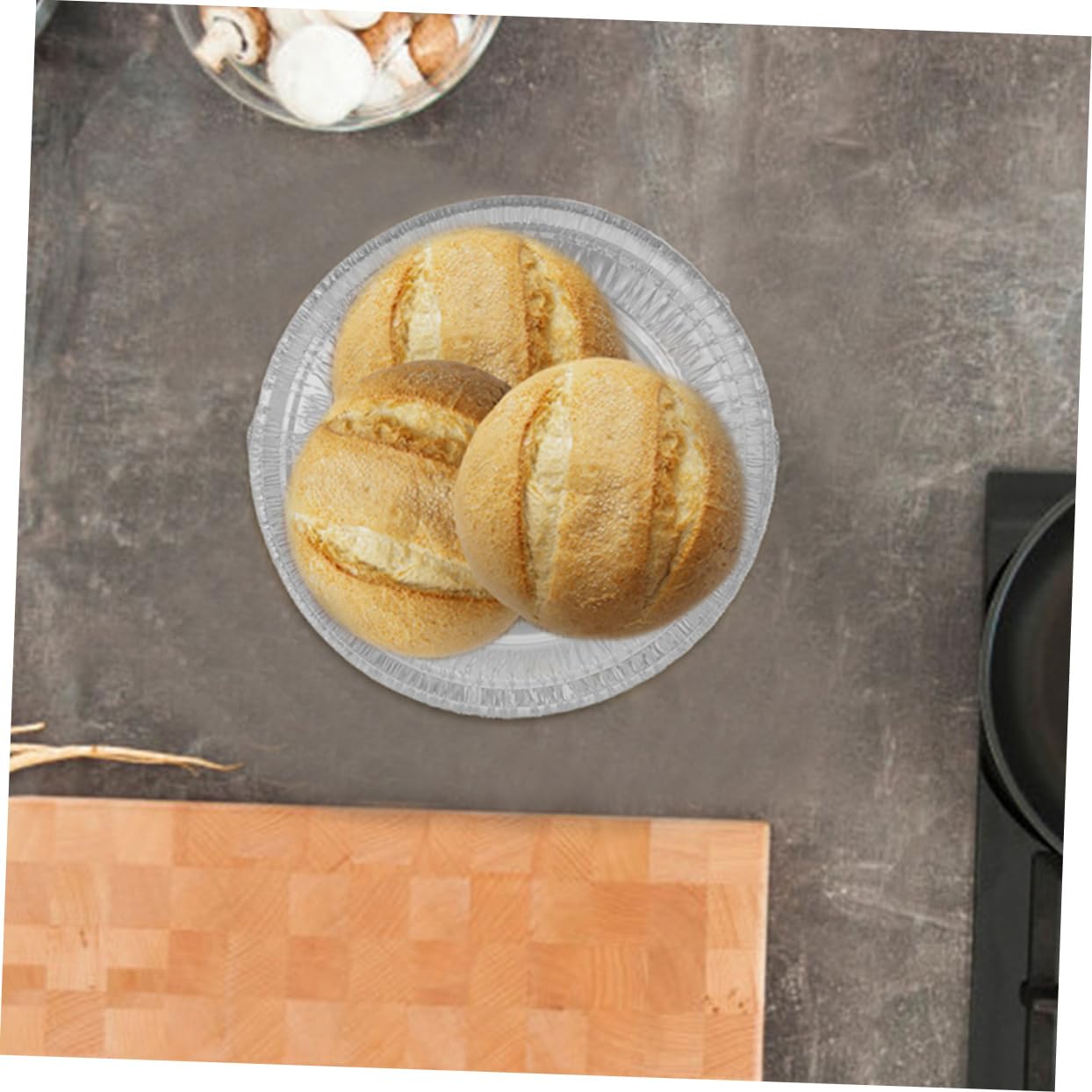 OUNONA 40 Set Aluminum Foil Tinfoil Pans with Lids Round Baking and Grilling Dishes for Steaming Bbq and Parties Capacity Convenient for Outdoor Use