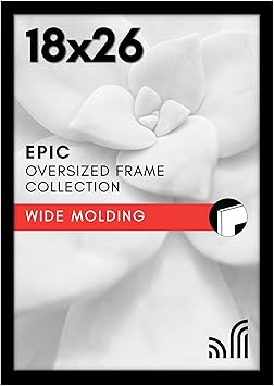 Americanflat 18x26 Poster Frame with Polished Plexiglass - Black Picture Frame - Wide Photo Frames Made of Engineered Wood for Vertical or Horizontal Wall Display - Epic Collection - Black
