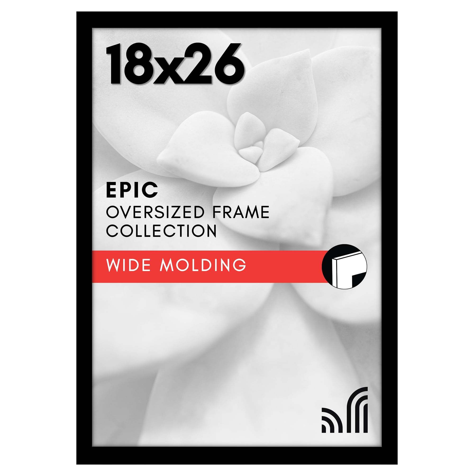 18 X 18 Frame Americanflat 18x26 - Black Slim Profile With Plexiglass ...
