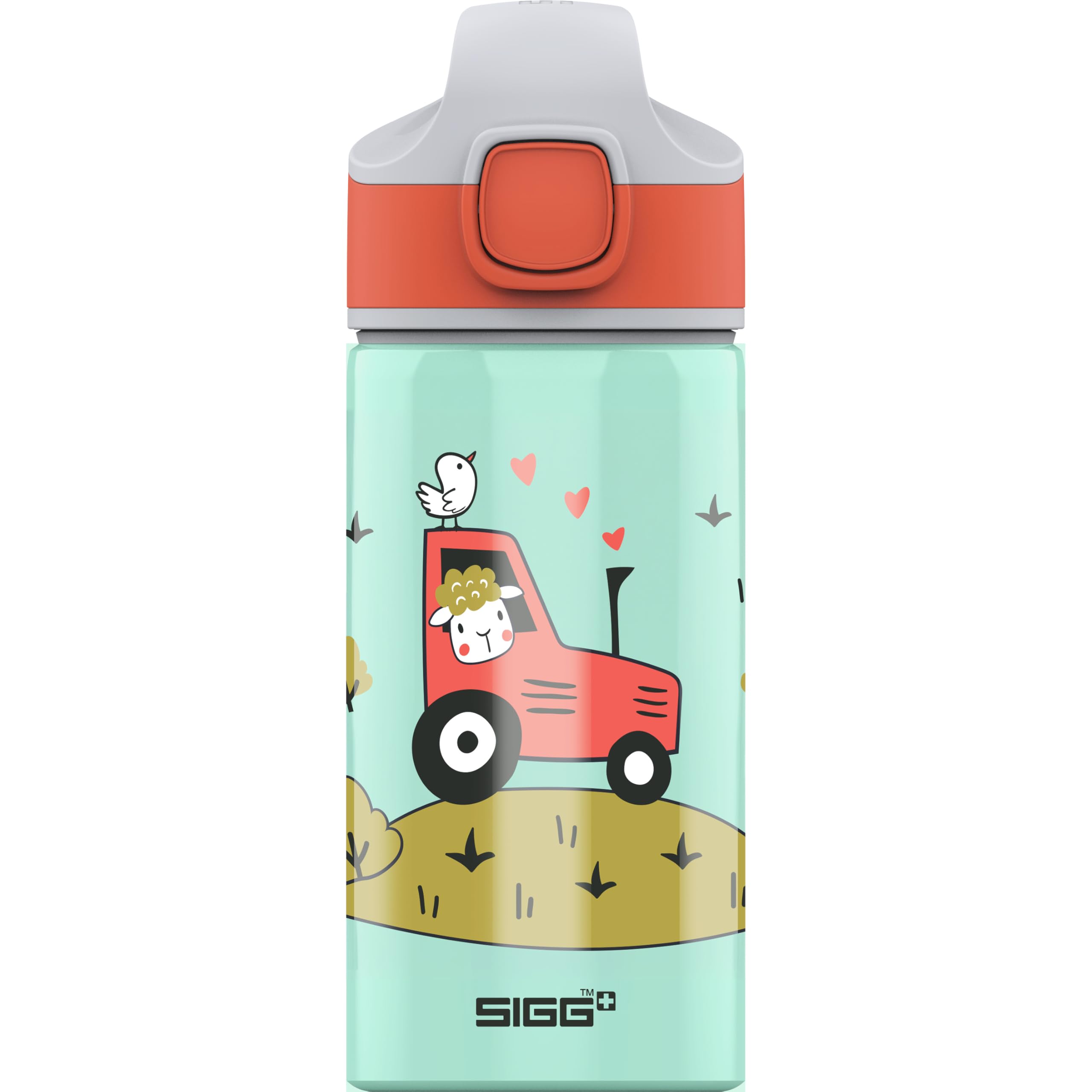 Sigg, Aluminium Kids Water Bottle, Miracle Tractor Farm, With Straw, Leakproof, Lightweight, BPA Free