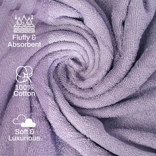 Image of Layers 100% Cotton Gym Towel | 380 GSM Quick Dry & Super Absorbent | Soft, Fade Resistant & Long Lasting | Gym, Yoga, Sports, Travel & Pool | 1 Piece for Men & Women | 50 x 100 cm - Purple