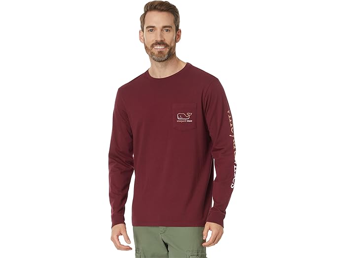 Vineyard Vines Long Sleeve Burgee Vintage Whale Pocket Tee
