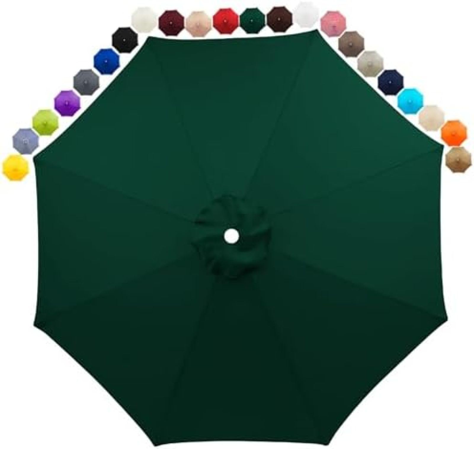 8 Ribs Replacement Parasol Canopy, 2m 2.3m 2.5m 2.7m 3m 3.5m Parasol Replacement Cover,Green,3.5 M_CANOPY ONLY