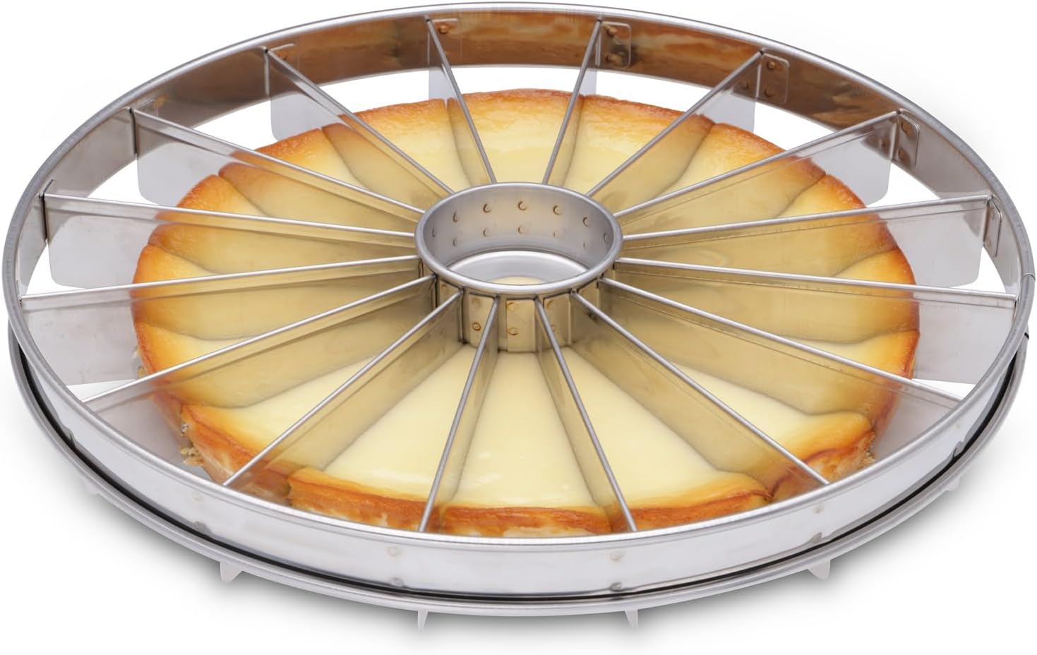 Professional Pie Slicer and Cake Divider | Stainless Steel Pie Portion Cutter Press Cake Marker Evenly16 Portions