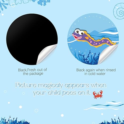 Miniatura 2 de Geyee 24 calcomanías de entrenamiento para ir al baño, calcomanías reutilizables para orinar en el inodoro, calcomanías reutilizables para orinar