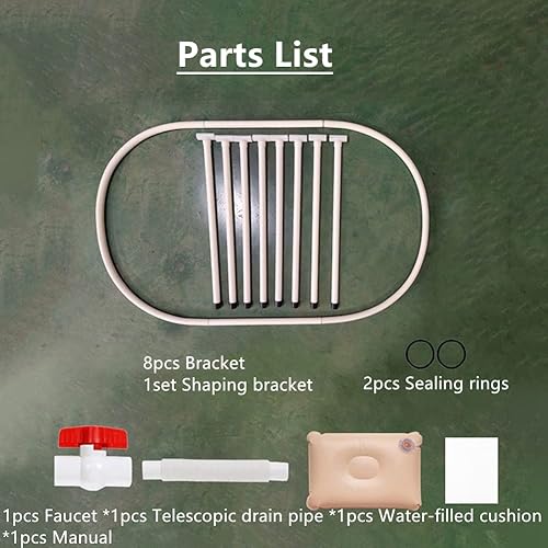 Miniatura 8 de Tina portátil para adultos, kit de bañera plegable grande, baño familiar separado, bañera de spa, ideal para baño caliente, baño de hielo, 43 x 25 x