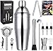 Produktbild GOLDGE 12 Stück Cocktail Set Cocktail Shaker Cocktail Mixer Geschenk Set Bar Zubehör 750 ML Cocktailshaker Edelstahl für Zuhause Bar