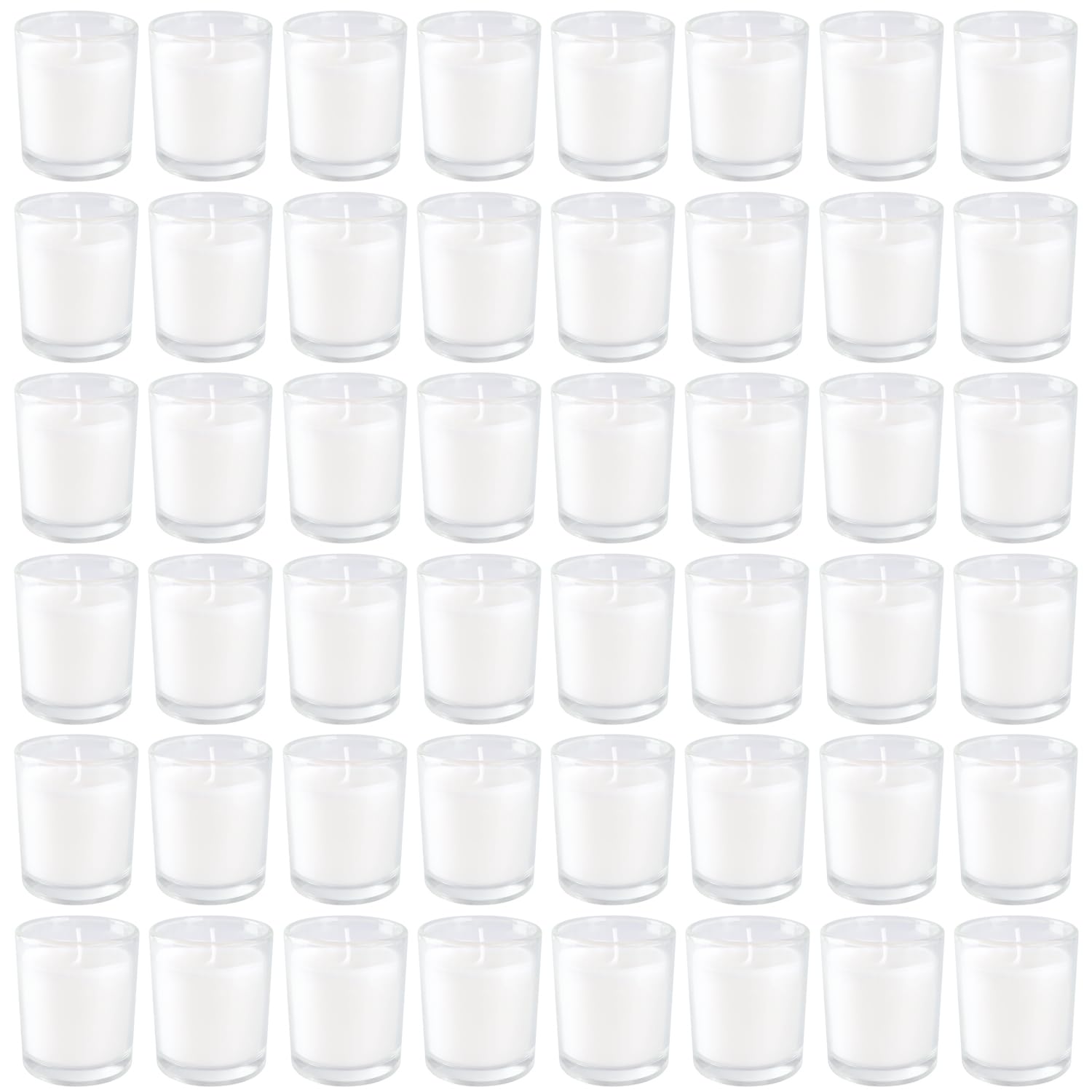 48-Pack of Unscented Warm White Votive Candles - 12 Hours Long-Lasting Burn Time - Clear Glass Unscented Votive Candles for Aromatherapy Spa Weddings Birthdays Holidays Party, Ideal Gift …