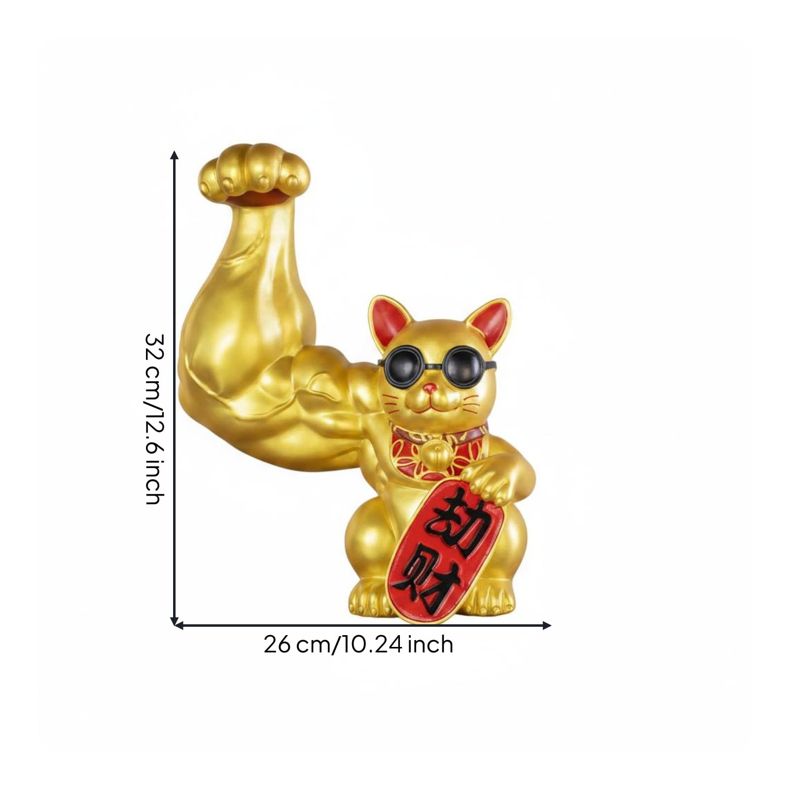 F Fityle Figura Auspicioso Dorado para Escritorio Resina con Colgante Acuada para coración Hogar y Oficina, Grande, Style to 3
