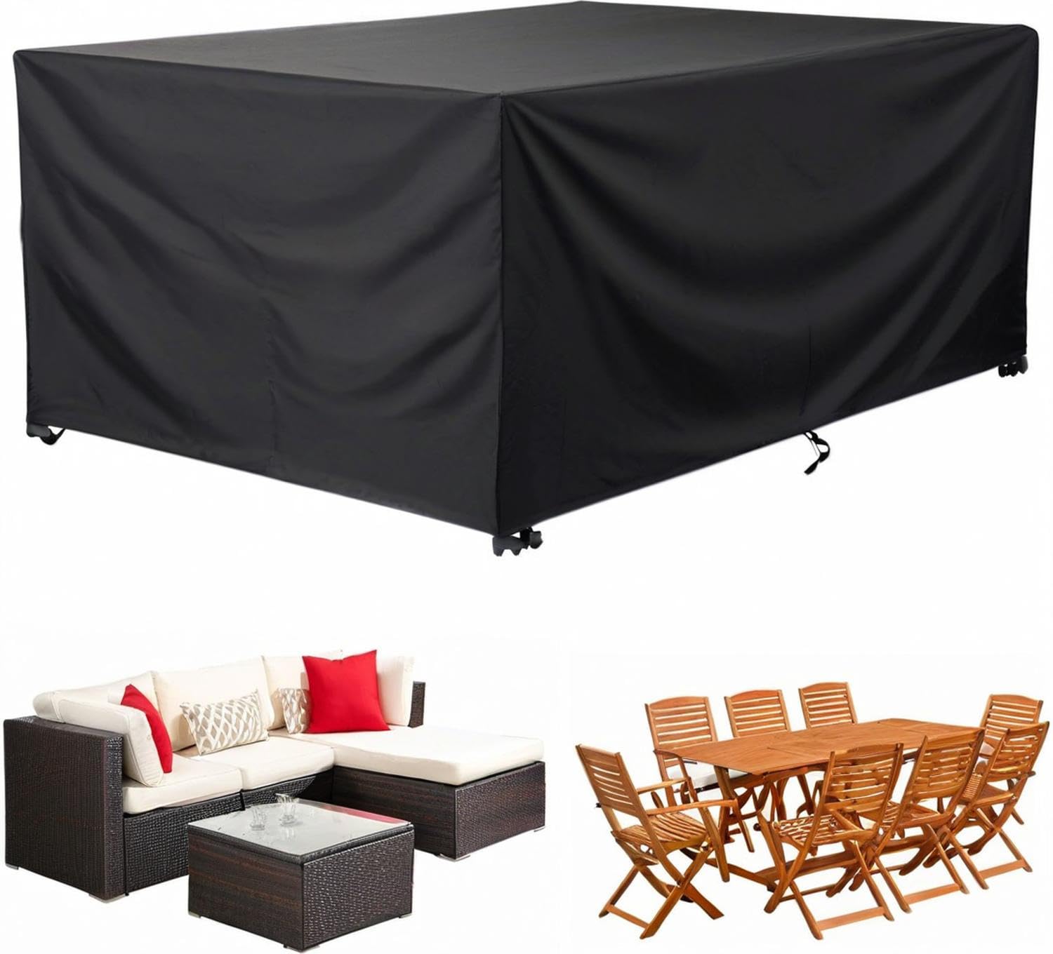 Telo protettivo per mobili da giardino, 250 x 80 x 75 cm, in tessuto Oxford, per mobili da giardino, copertura per salotto da giardino, resistente all'inverno, per tavolo da giardino, telo antipolvere