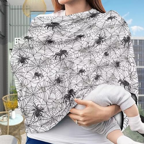 Image of Coldinair Spider Web Multifunctional Nursing Cover Multi Use Cover for Baby Car Seat Canopy Shopping Cart Cover,Stroller Cover