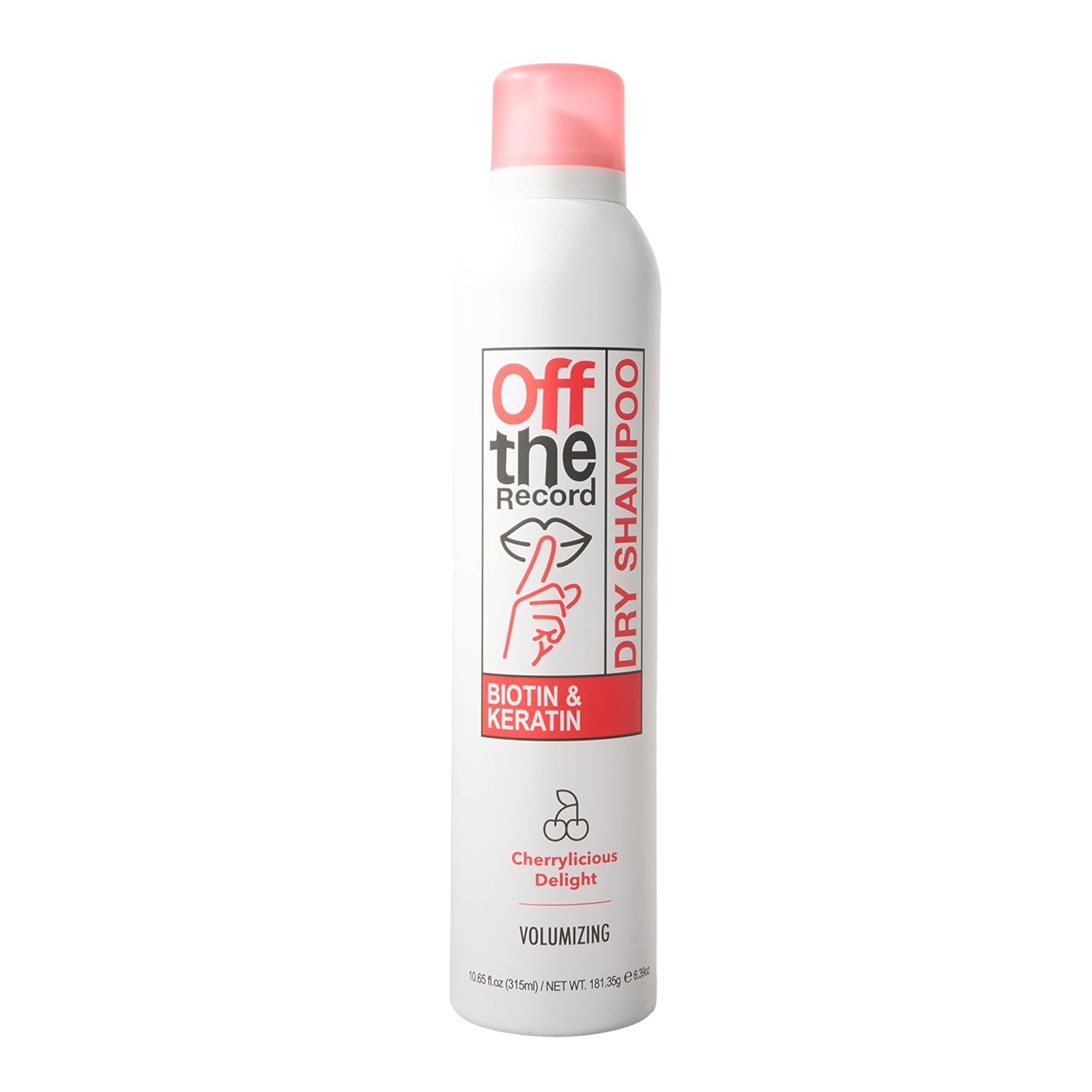OFF THE RECORD Dry Shampoo – Cherrylicious Delight | Volumizing & Frizz Control | Biotin + Keratin | Smoothness, Shine, and Hair Care | 10.65 oz