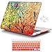 MacBook Air 13 Inch Case (Release 2010-2017 Older Version),iCasso Rubber Coated Soft Touch Hard Case with Keyboard Cover Only Compatible MacBook Air 13 Inch (Model:A1369/A1466), Palm Leaves