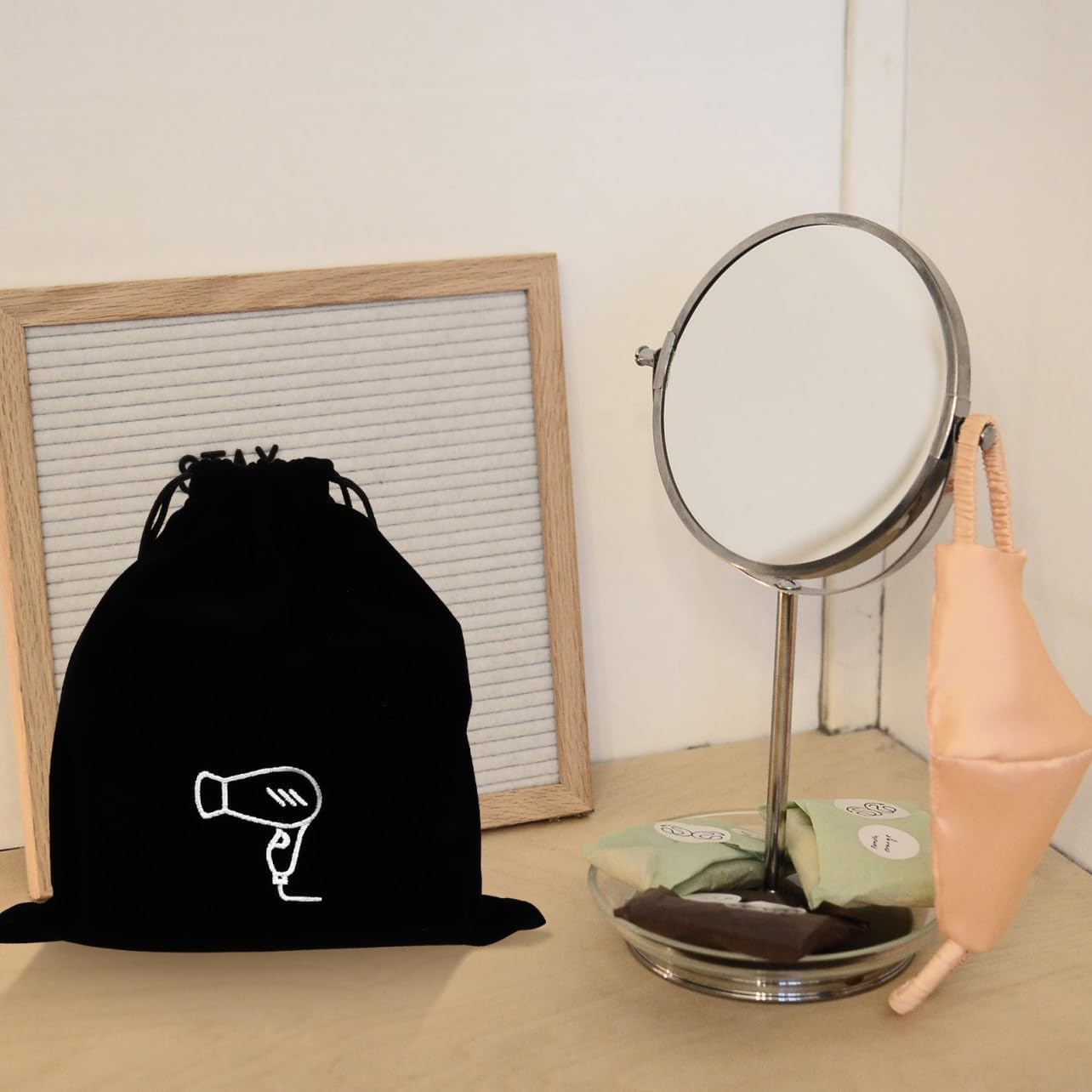 Vaguelly 1Pc Hair Dryer Storage Bag Portable Drawstring Container for Travel and Home Use Black Organizer for Hair Dryer and Accessories Versatile for Jewelry and Sundries