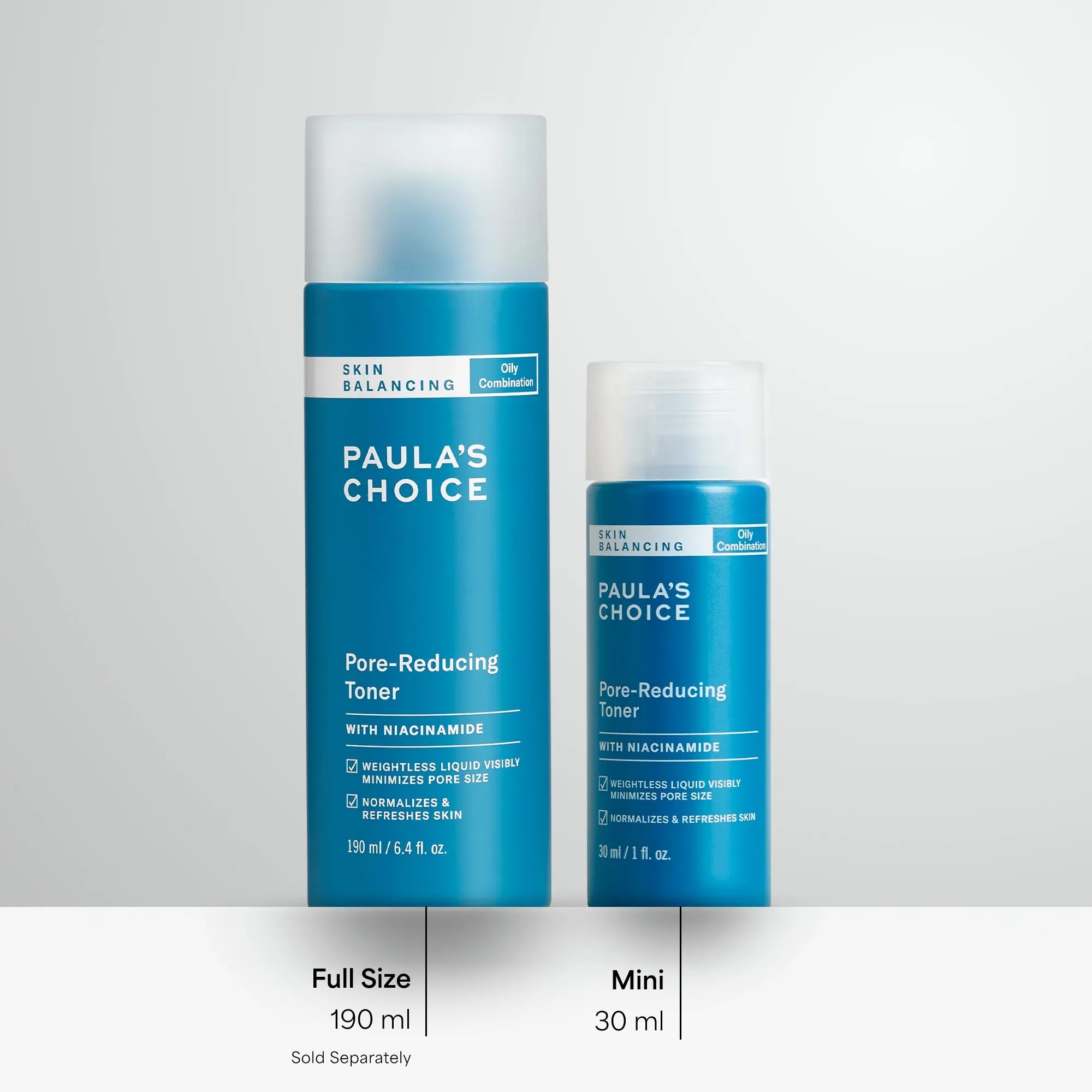 Paula's Choice SKIN BALANCING Tonik - Delikatnie Nawilżający Tonik do Twarzy Zmniejszające Rozszerzone Pory & Zwalczanie Wyprysków i Zaskórników - z Niacynamid - Skóra Mieszana i Tłusta - 190 ml | Lekki krem nawilżający zwalcza niedoskonałości i zaskórnik