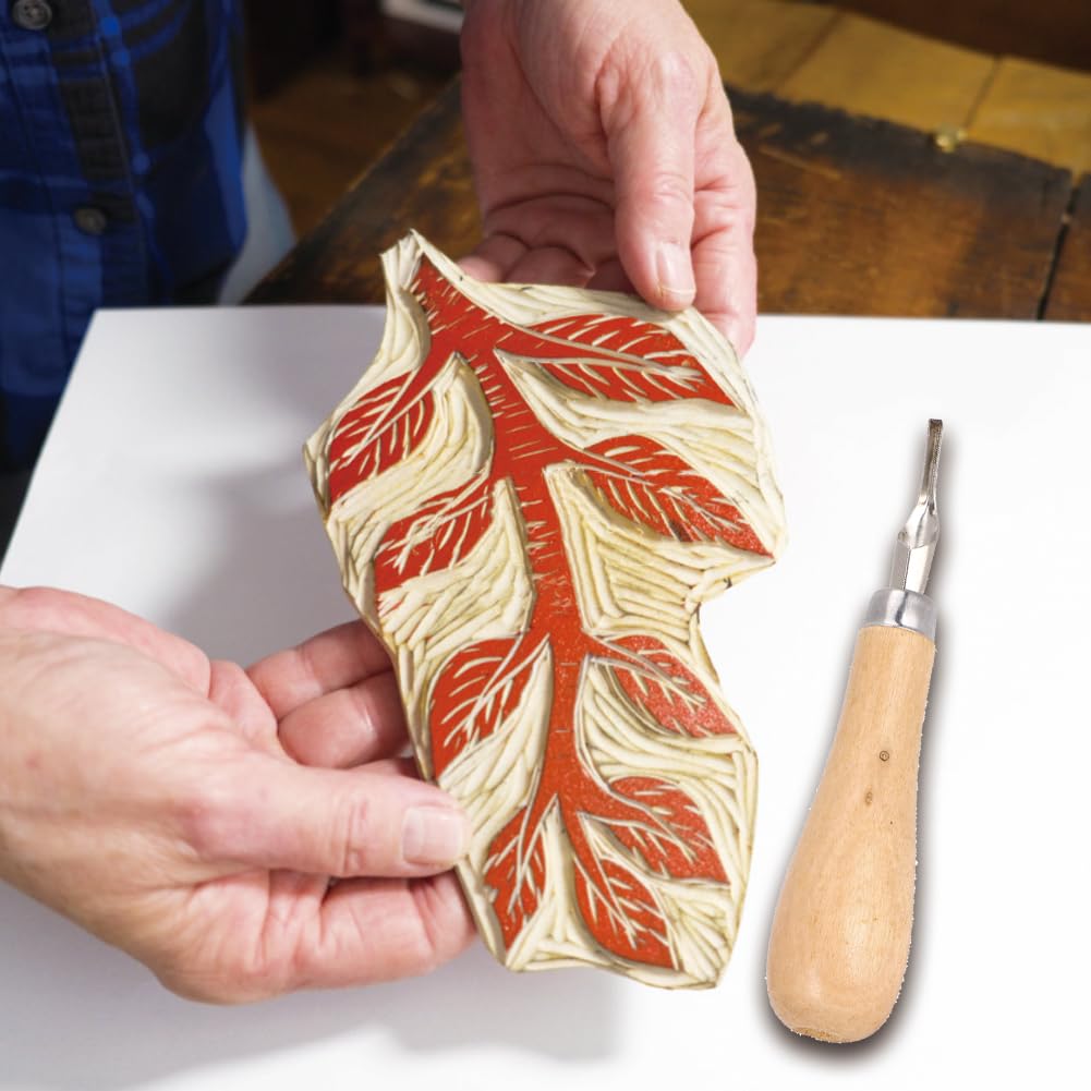 Kit Intaglio Linoleum Essdee 3 In 1 - 10 Lame E 5 Timbri Per Stampa Artigianale
