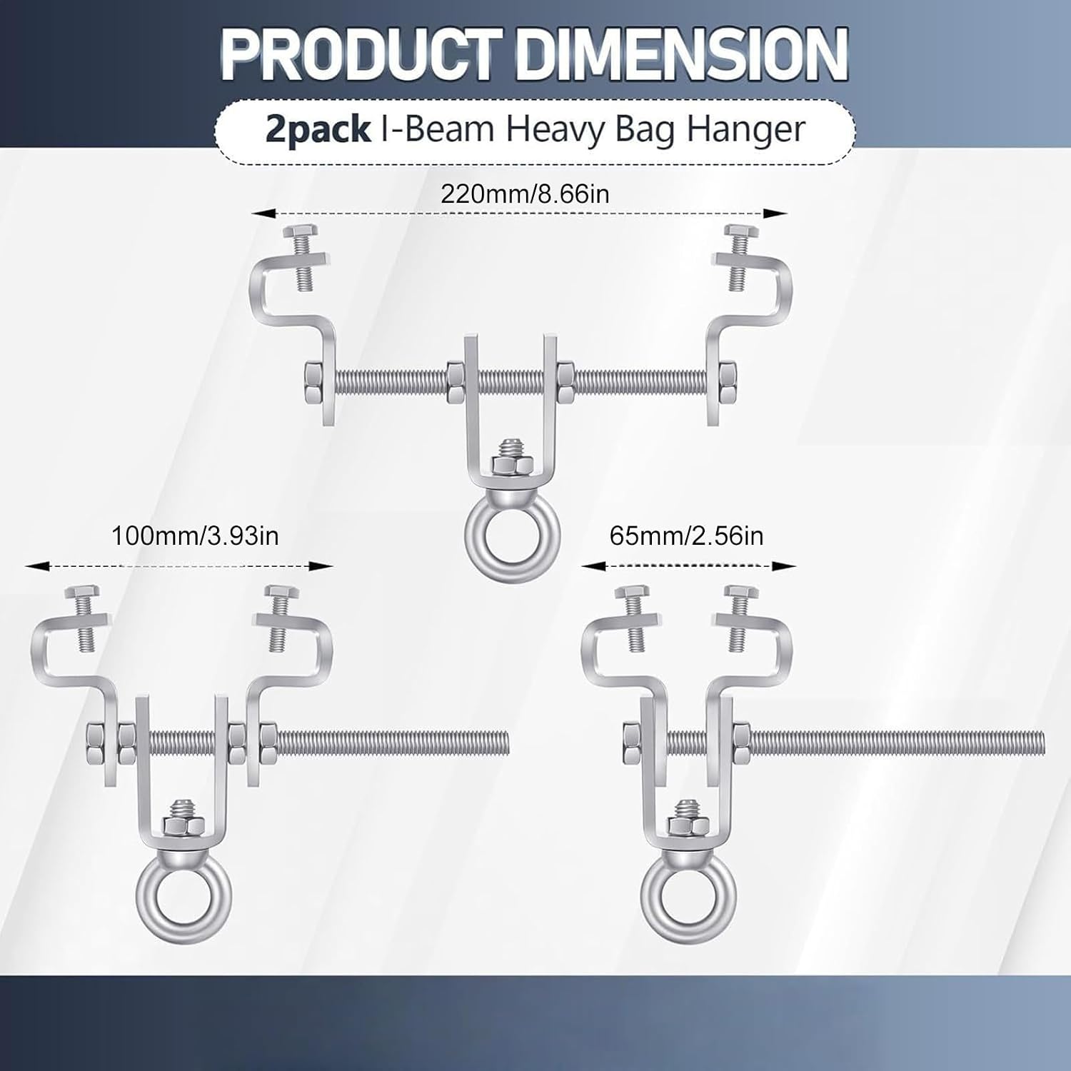 Heavy Duty Beam Clamp, Industrial Ceiling Mount Bracket, Boxing Bag Hanger for Kickboxing Martial Arts Gym, Workshop Training Equipment, Strong Durable, Multi Use Fitness Mount System