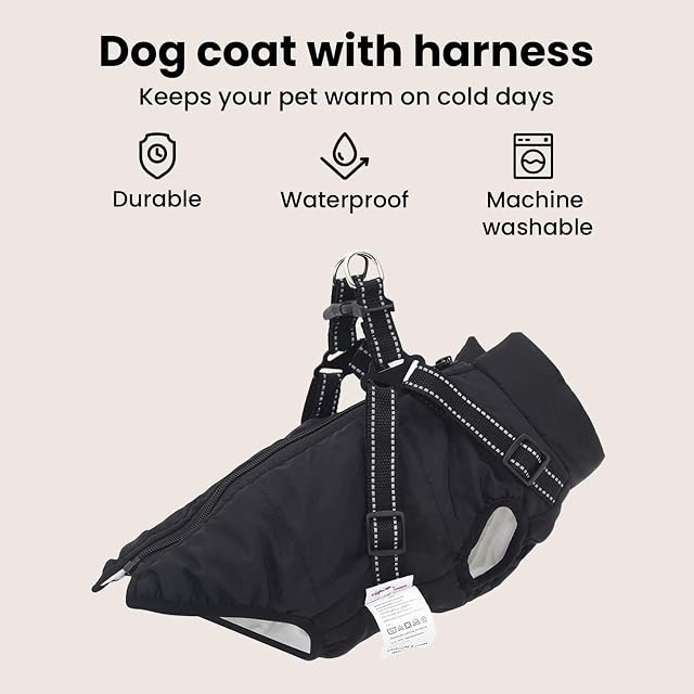 Foto 3 de 8 de vidaXL Abrigo para Perros Negro L24 Vellón y poliéster
