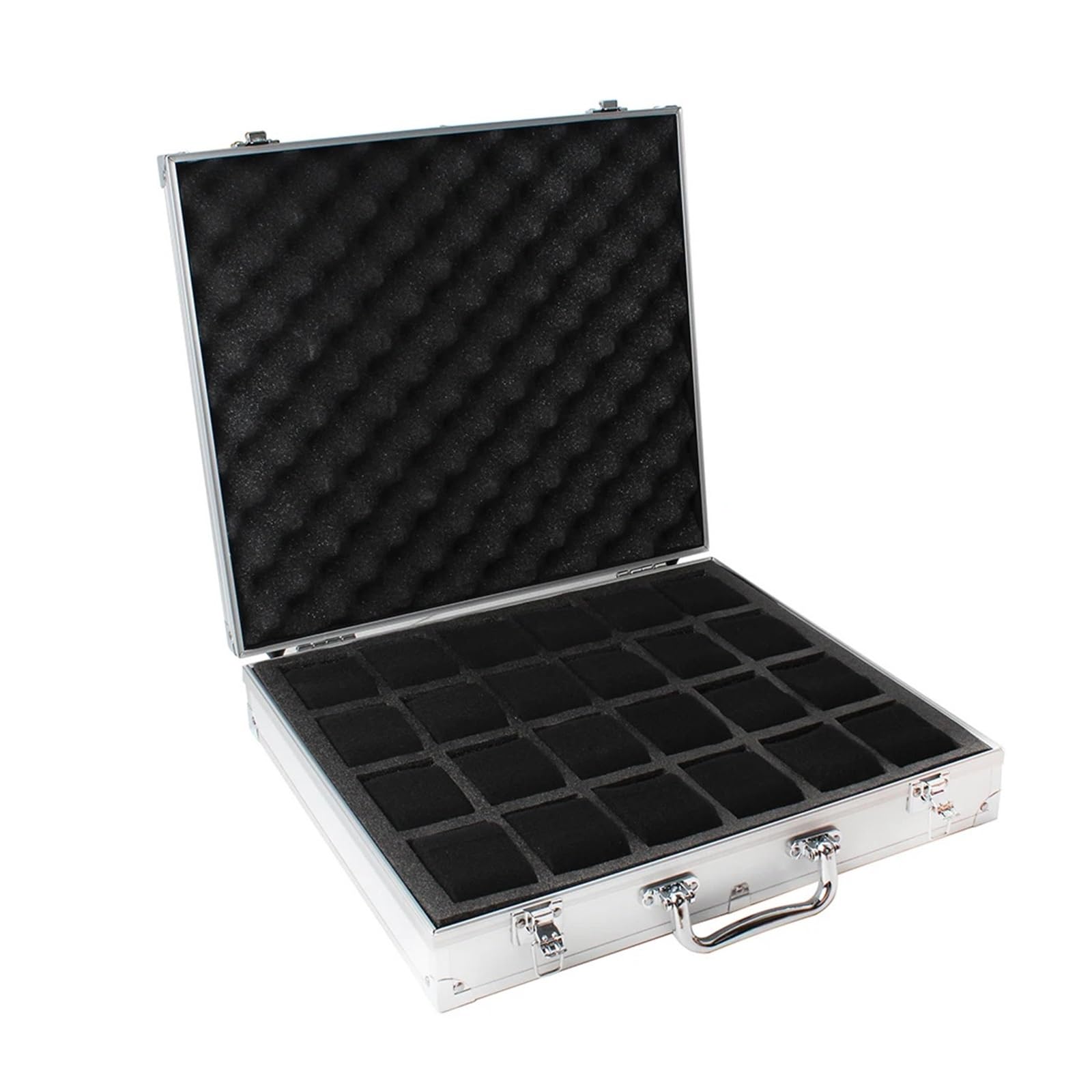 Cymmiyt Gc16-24 Slots White Watch Box 24 Girds Watch Box Aluminum Alloy Produc Pattern Storage Clock Collection Display Boxes(Gc16-24 Slots White)