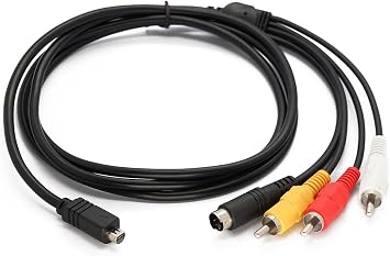 Composite AV Cable Adapter HY029 for Sony Handicam DCR-IP, DCR-DVD, DCR-SR, DCR-HC, DCR-IP, DCR-PC, HDR-SR, etc.