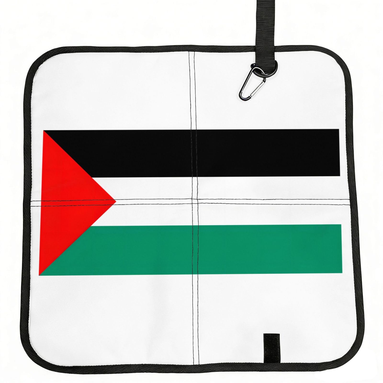 DIEzig Palestine flag Printed Compact Foldable Sitting Pad Oxford Base, Portable Cushion for Fishing Sports Events