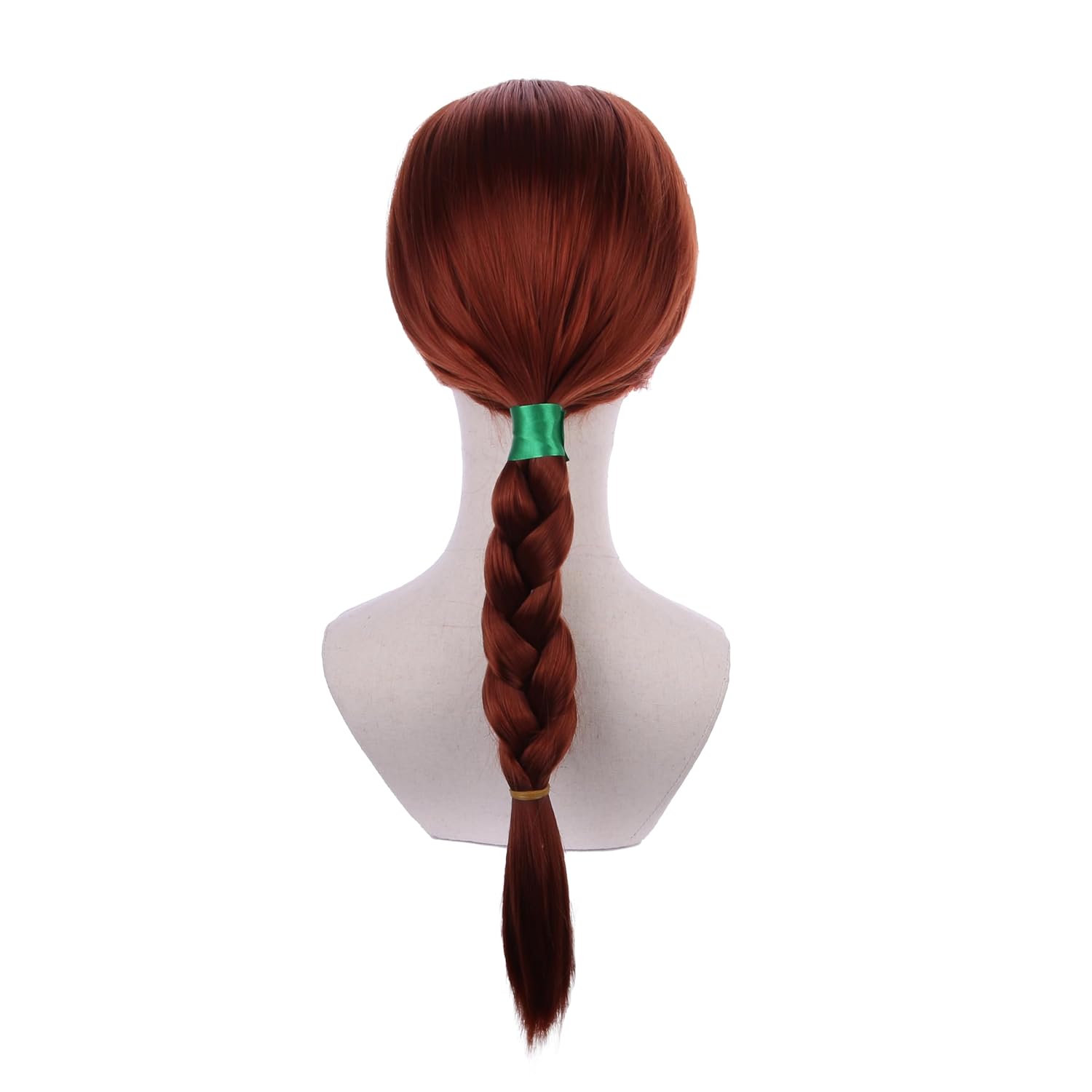Orange Braided Ponytail Wig Long Red Brown Wig for Cosplay Heat Resistant Synthetic Wig Include Wig Cap(Small Size)