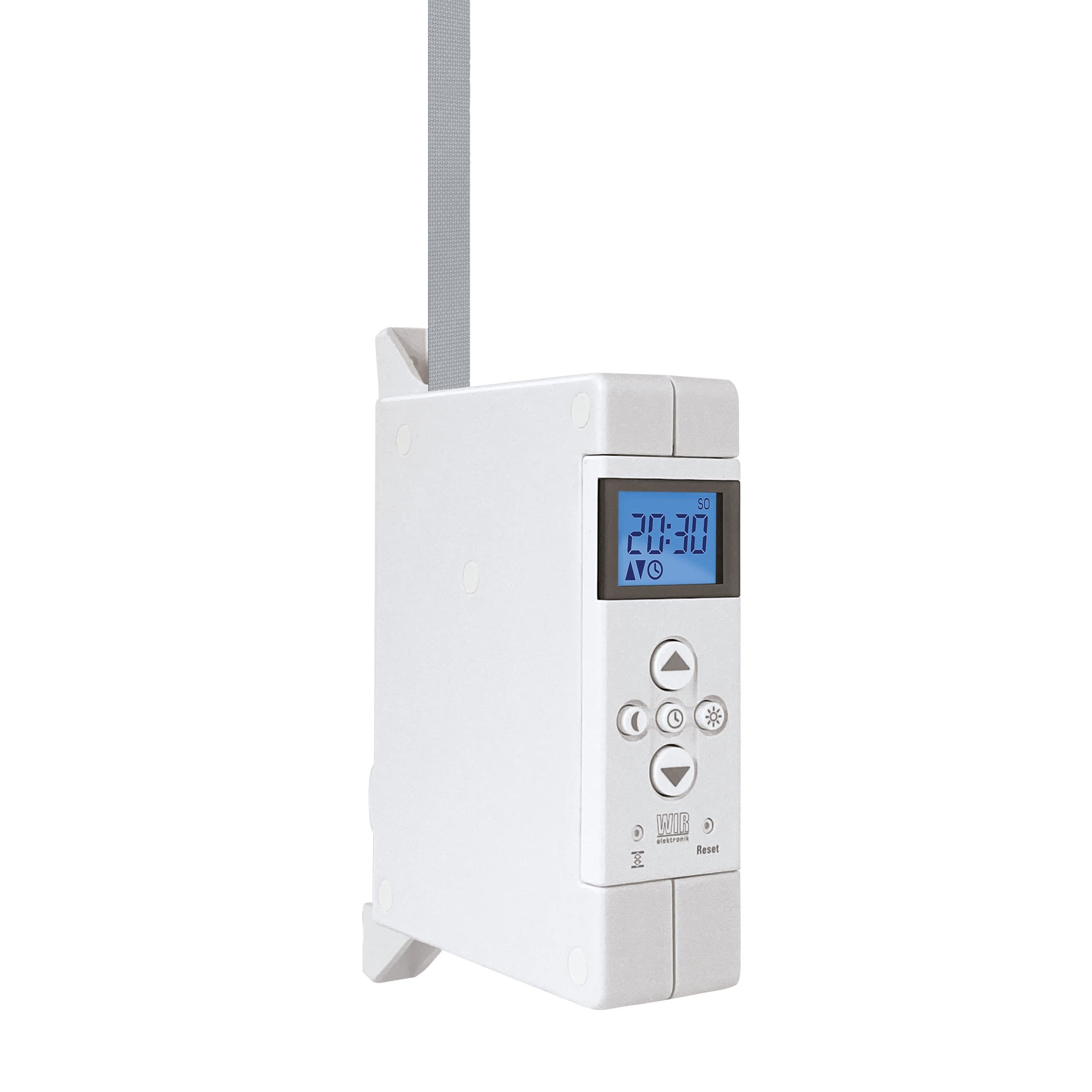 WIR elektronik, eWickler Comfort FUNK COMPAcT, eW540-M, kleinste Gurtwickler, bis 9 kg, für 15 mm Gurtbandbreite, Fahrtzeiten einstellbar, inkl. Netzstecker