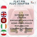 Hi-Plasst (Pack of 2) UK Adapter Plug - Type G Adapter - Perfect for Laptop, Camera, Chargers || UK Adapter for Indian Pins, India to Dubai, Hong Kong, UAE gallery image