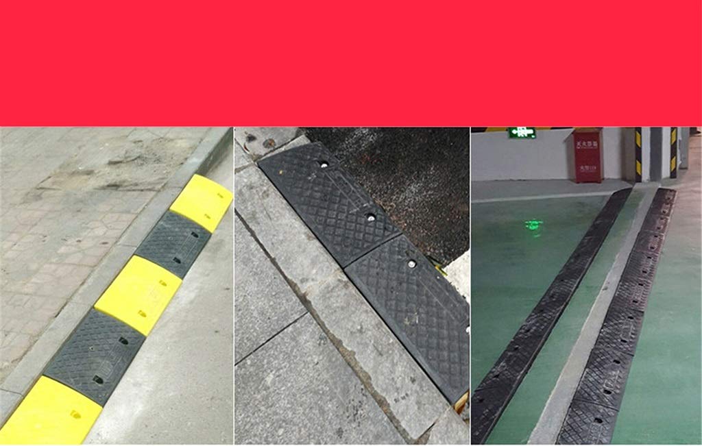 Rampas de plástico tricromáticas para escalones de interior, fáciles de usar, para carritos de jardín y scooters. Elimina la diferencia de altura entre escalones (color: amarillo, tamaño: 49 x 277 c
