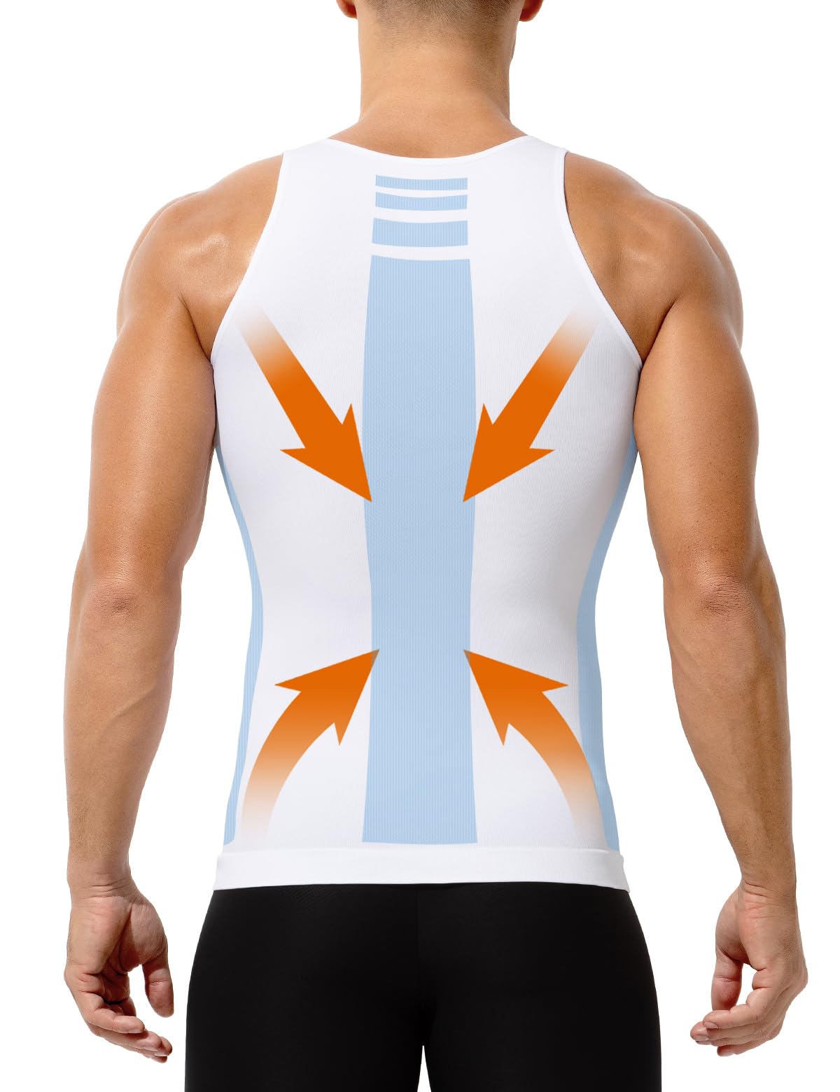Casey Kevin Camiseta Compresión Hombre Elasticidad Camiseta Faja Hombre Reductora Chaleco Reductor Body Shaper para Diario y Deportivas