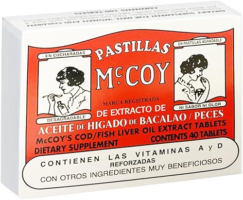 Tabletas de extracto de aceite de hígado de bacalaopescado Mccoy 40